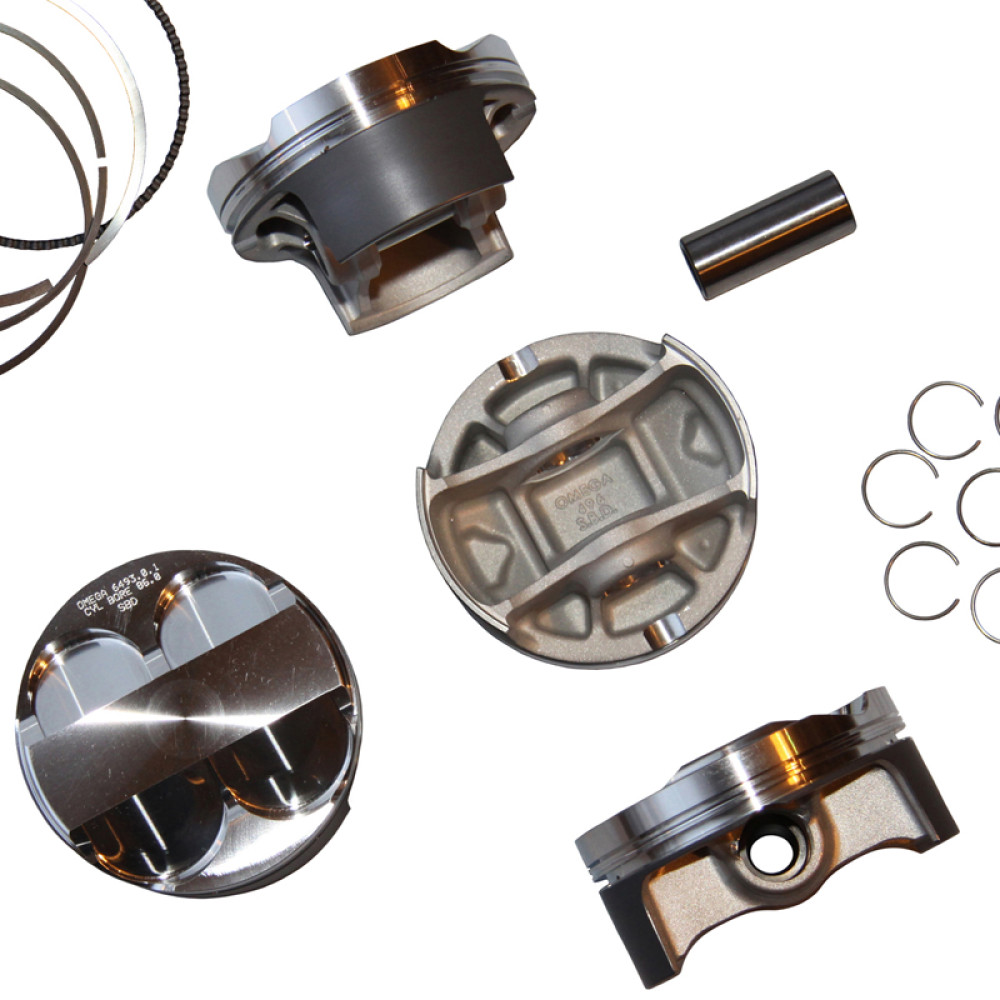 2.0L XE SBD/Omega 87.00mm slipper piston set includes rings, pins and circlips.